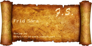 Frid Sára névjegykártya