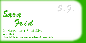 sara frid business card