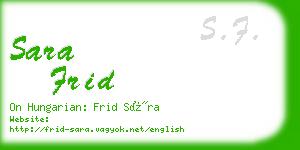 sara frid business card